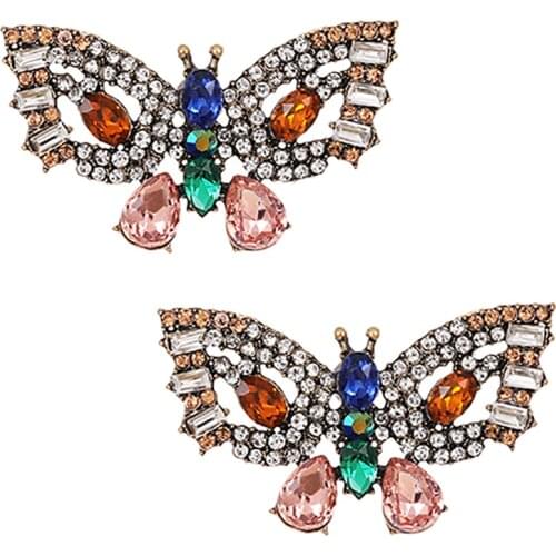 ZHINI New Ethnic Color Crystal Dangle Earrings for Women Elegant Butterfly Drop Statement Earring Jewelry 2021 pendientes