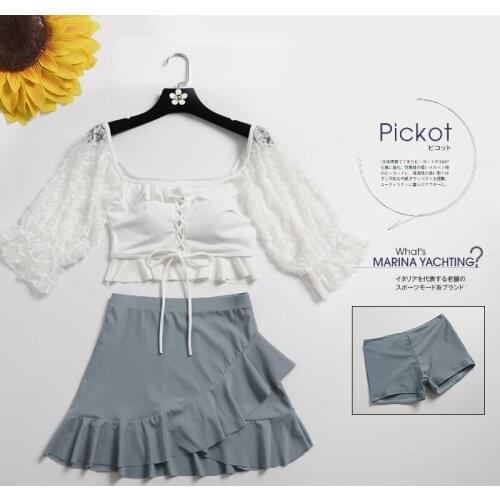 2021 Women Three-Piece Bikini Set Tankini Bathing Suit High Waist Swimwear Summer Sexy Biquini Swimsuit Swimming Holiday Wear