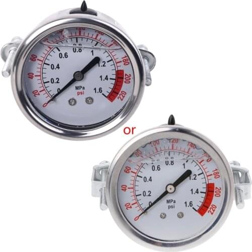 0-1.6MPa 0-220psi Water Liquid Pressure Gauge Meter 1/4\" f Reverse Osmosis Pump 95AC