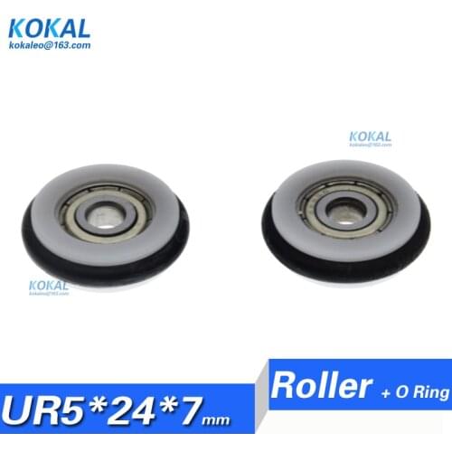 1PCS hot sale low noise o ring rubber wheel roller with 5*24*7 rubber 625zz 625 door blackboard sliding wheel window roller