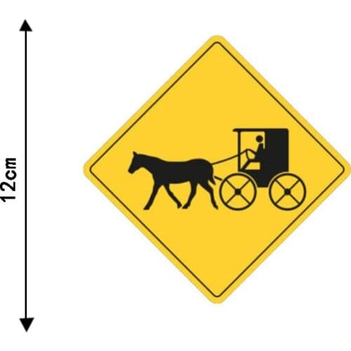 1 Pcs Warning Funny Personality Carriage Crossing PVC Waterproof Decal Car Sticker Auto Parts 12CM*12CM