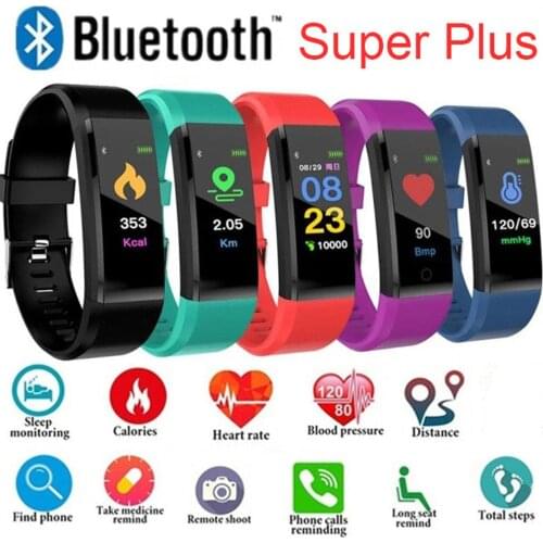 115 Plus Super Smart Bracelet Electronic Wrist Watch Heart Rate Monitor Activity Trackers Fitness Sport Smart Band Alarm Clock