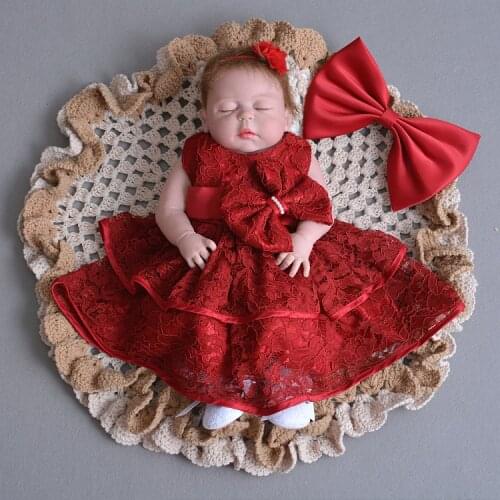 2Pcs Set Summer Sleeveless Baby Girl Baptism Dress Beaded Bow Newborn Infant Girl Wedding Party Gown Christening Dresses