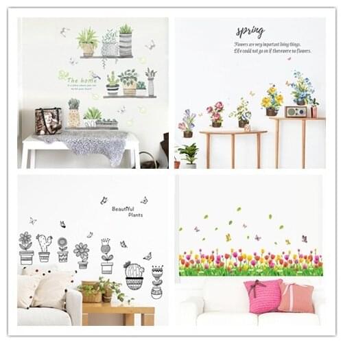 3d vivid garden plant flower wall stickers for kds rooms living room bedroom bathroom decoration wall decals mural arts poster