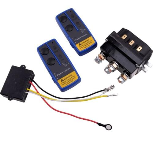 4Pcs/Set 12V 500A Universal Auto Contactor Winch Control Solenoid Twin Wireless Remote Recovery 10Hz-200Hz 60-100 Per min