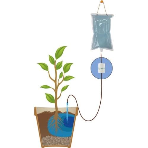 40%HOT1 Set Flower Watering Bag Time-saving Adjustable Flow Rate PP Portable Self Watering Device for Home