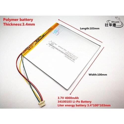 5P2.0 The tablet battery 3.7V 4000mAH 34100103 Polymer lithium ion / Li-ion battery for tablet pc battery