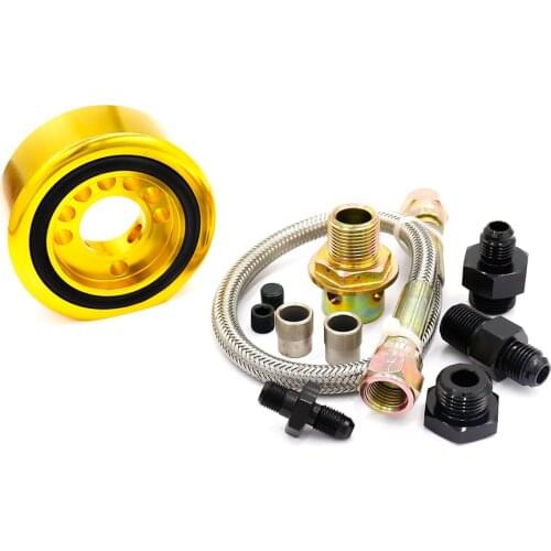 VTEC Oil Supply Adapter Aluminum Conversion Kit For Acura Honda Oil Filter Sender Sandwich Plate Cooler Kit feed Line