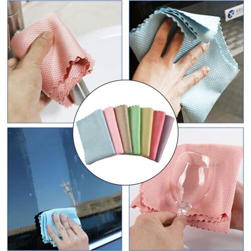 Non-stick Oil Rag Absorbent Kitchen Coral Cashmere Thicken Fish Scale Wipe Cloth Household Anti-grease Wiping Cleaning Towel 2
