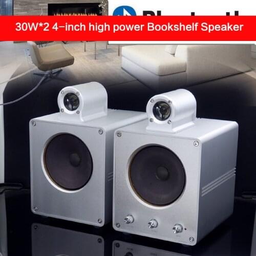60W High Power 4 Inch Bluetooth Speaker Home HiFi Computer Active Bookshelf Audio High Fidelity Aluminum Alloy Front Speaker