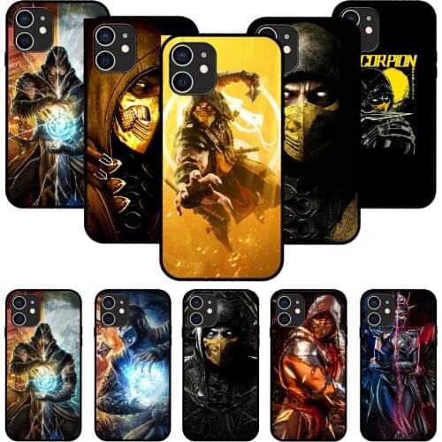 For iPhone 11 12 8 Plus Mini Pro X XR XS Max 4 5 7 6 6S 8 SE Phone Case Black Cover Prime Fashion Hoesjes Mortal Kombat