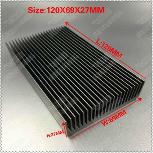 Free shippin 5Pcs high power aluminum radiator extrusion radiator120X69X27MM for electronic LED heat dissipation cooler cooling