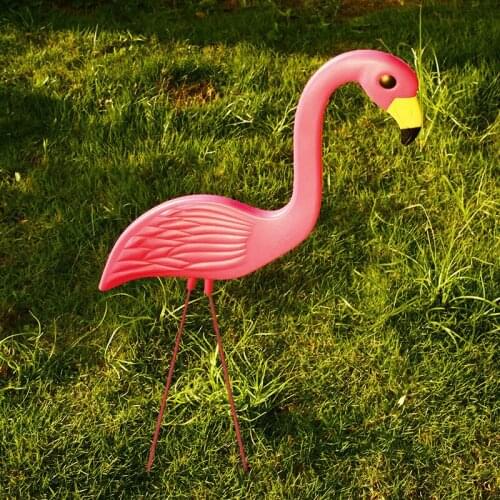 Flamingo Ornament Plastic Yard Balcony Garden Ornaments Flamingo Lawn Decoration Beautiful Wedding Arts Flamingo Figurines