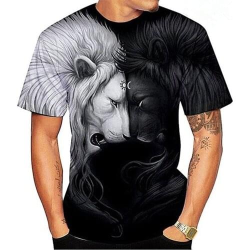 New Summer 3D Printed T-shirt Animal Print Mens T-shirt Print Casual T-shirt O-neck Hip Hop Short Sleeve T Shirt Size 110-6XL