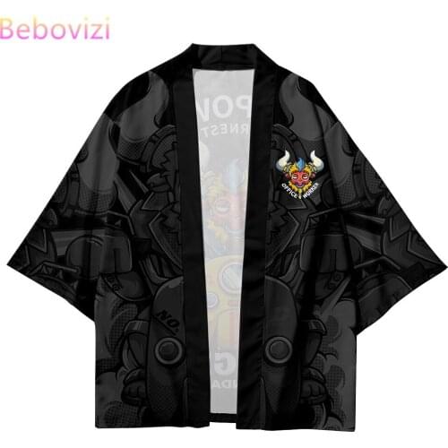 Plus Size 6XL 5XL 4XL Red Yellow Cartoon Cow Cool Japanese Fashion Kimono Streetwear Cardigan Robe Women Men Haori Top Yukata