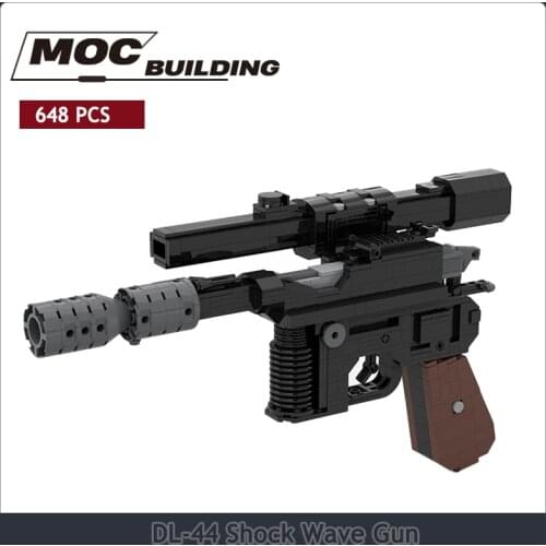 Movie creative building blocks MOC weapons DL-44 shock wave gun assembly model DIY kit childrens puzzle toys