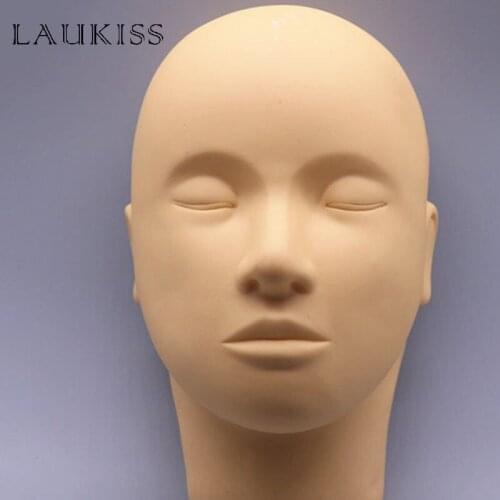 Mannequin Flat Head Silicone Practice False Eyelash Extensions Cosmetic Dummy Professional Mannequin Heads Tool LAUKISS
