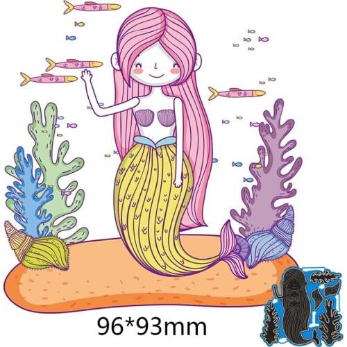 96*93mm Mermaid Coral New Metal Cutting Dies Scrapbook paper Decoration Embossing DIY Paper Card Craft