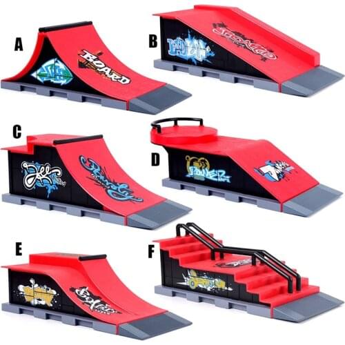 6 In 1 Mini Finger Park Figure Skate Scene Board Venue Combination Toys Skateboarders Ramp Track Toy Set For Boy Christmas Gifts