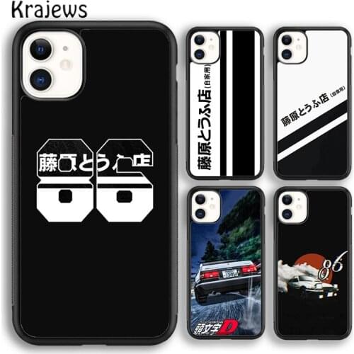 Krajews Amine INITIAL D AE86 Car Soft Phone Case Cover For iPhone 5 SE 6s 7 8 plus X XR XS 11 12 pro max Samsung Galaxy S9 S10
