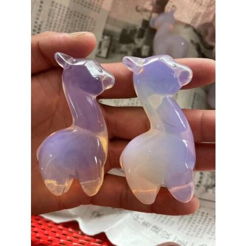 Natural pink opal carved alpaca crafts carved ornament healing healing