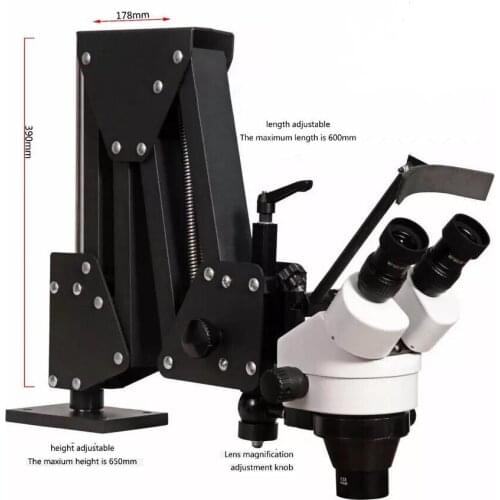 Jewelry Optical Tools Super Clear Microscope with Magnifier Stand Diamond Setting Microscope with LED Light Source