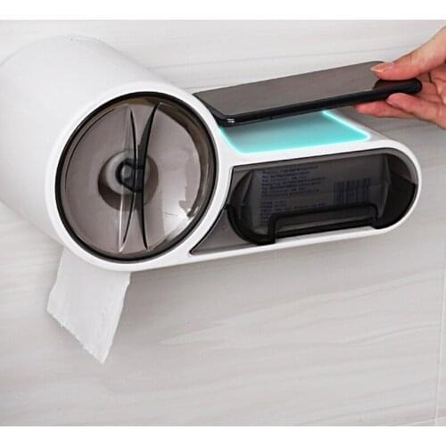 Bathroom Organizer Shelf Shampoo Soap Roll Paper Wc Waterproof Storage Rack Wall Mounted Household Items Bathroom Accessories