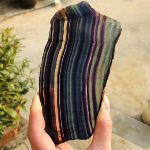 220-320g Natural fluorite crystal colorful striped fluorite rainbow quartz jewelry stone ornaments crystal original for gifts