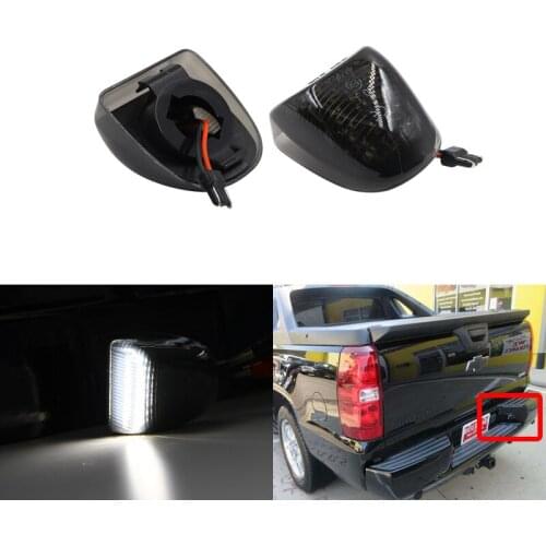 Fits For Chevrolet Silverado Avalanche Suburban 1500 2500 3500 Rear Smoked Led License Plate Lights Error Free