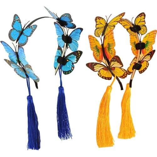 Girls Hair Band Kids Butterfly Headband Children Party Women Hair Accessories Colorful Handmade Fairy Princess Hairbands