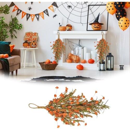 Handmade Autumn Pendant Fall Leaves Artificial Flower Ornament For Thanksgiving Halloween Home Living Room Wall Windows Decor