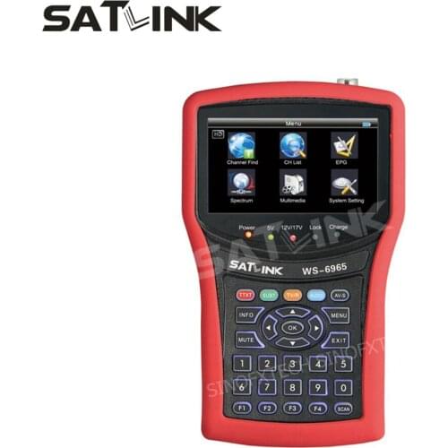 Satlink WS-6965 HD DVB-T2 signal finder meter 4.3inch LCD spectrum analyer Satlink finder ws6965