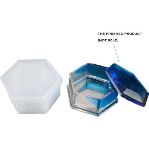 Hexagon Shape Silicone Soap Mold Storage Box DIY Making Craft Tool Soap Clay Resin Mold Jewelry Organizer Holder Geometric Mould