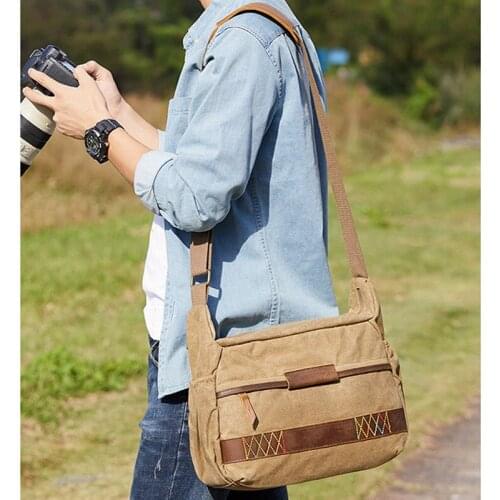 Digital Photo Sling Camera Bag Vintage Waterproof Photography Shoulder Messenger Bags Men Women Batik Canvas Bag for Canon Nikon