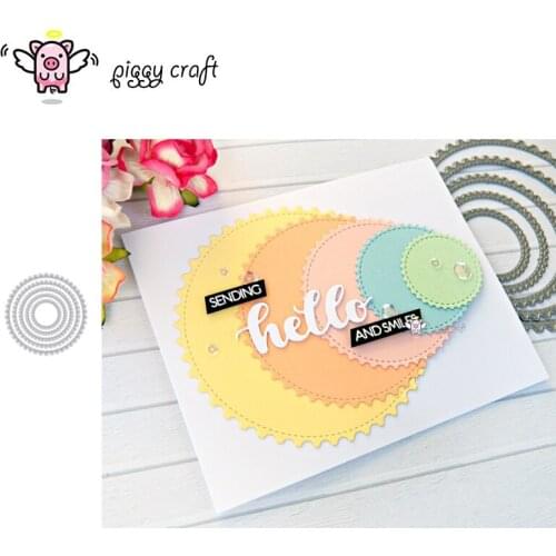 Piggy Craft metal cutting dies cut die mold 5Pcs Gear circle frame Scrapbook paper craft knife mould blade punch stencils dies