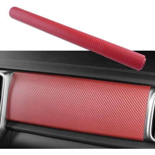 Universal 40*100cm 3D Car Tablet Center Console Dashboard Air Vents Glove Box Vinyl Carbon Fiber Red Interior Panel Wrap Sticker