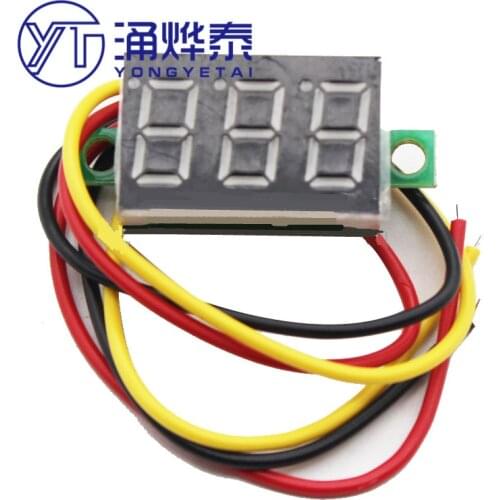 Three-wire voltmeter 0.36 inch DC 0V-30V DC voltage meter Motorcycle voltmeter Digital display