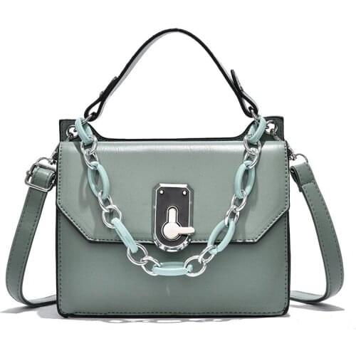 Ladies Fashion Chain Hand Bags Pu Leather 2021 Summer Women Vintage Business Casual Travel Mobile Shoulder Messenger Bag