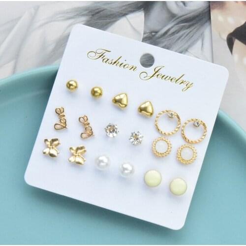 Серьги 2021 тренд Earrings For Women pendientes mujer Fashion Butterfly Pearl Stud Earrings Jewelry Sets boucle oreille femme