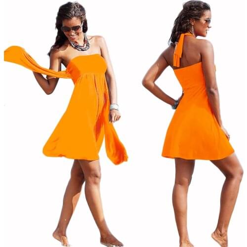 2021 Swimsuit Women Onepiece New Poly-breast Beach Skirt Wear More Elegant Tube Top And Wrap Breast Dress