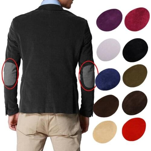1Pair Applique Apparel Repair Patch DIY Iron-on Suede Oval Fabric Patch Elbow Knee Bag Clothes Sewing Fabric Patches Accessories