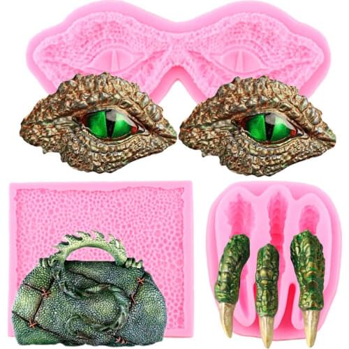 3D Craft Dinosaur Eye Skin Paw Claws Silicone Mold Easter Fondant Cake Decorating Tools Candy Clay Resin Chocolate Gumpaste Mold