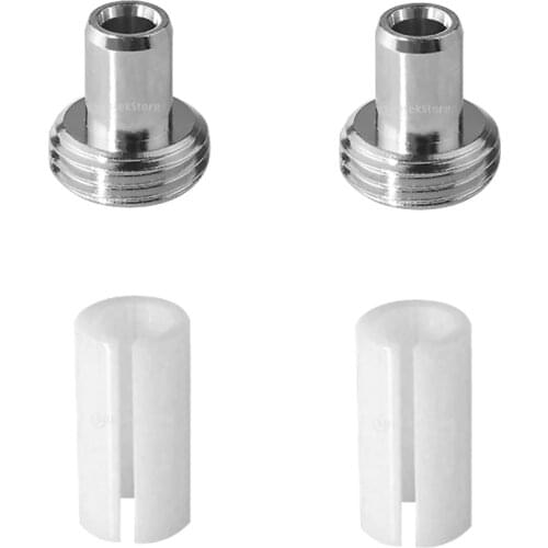 4 Fiber Optic Visual Fault Locator Replacement Parts - 2x Ceramic Tube Sleeves with 2x Metal Fitting Connectors