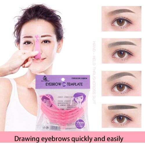 4Pcs/Set Makeup Eyebrow Stencils Professional Grooming Eyebrow Drawing Shaper Template Kit Reusable Design Eyebrows Styling Tool