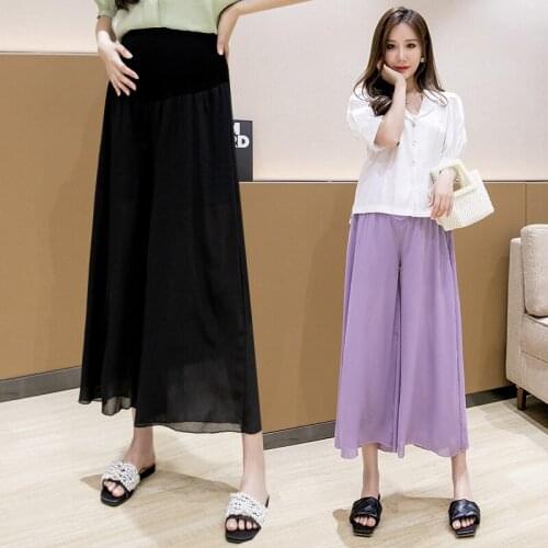 6006# Maternity Pants Spring Ninth Pants wide-legged Autumn Support Abdomen Elastic Waist Belly Support Pants Maternity Trousers