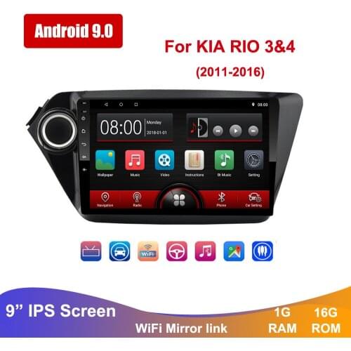 Car Android 9.0 Multimedia Video Player For KIA RIO 3 K2 2011 -2016 Navigation GPS Bluetooth autoradio stereo 2 din Car radio