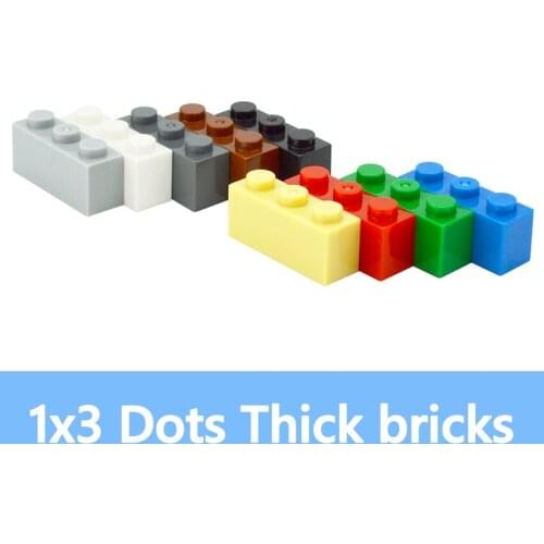 DIY Building Blocks 50PCS 1*3 Dots Thick Figures Bricks 1x3 Dots Educational Creative Size Compatible With 3622 Toy for Children