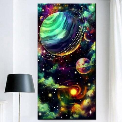 Large Cosmos Galaxy planets diamond painting square picture of rhinestone embroidery diamond mosaic home decoration,EE1458