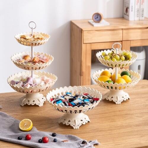 Household multi-layer fruit plate table bowl creative modern Nordic style snack plate fruit basket tableware