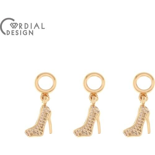 Cordial Design 20Pcs 9*23MM Jewelry Accessories/Hand Made/DIY/Pendant For Bracelets/Shoes Shape/CZ Charms/Earring Findings